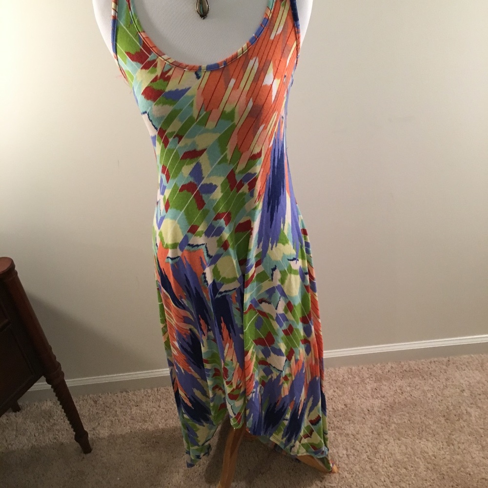 American Rag Colorful High Low Strappy Back Dress